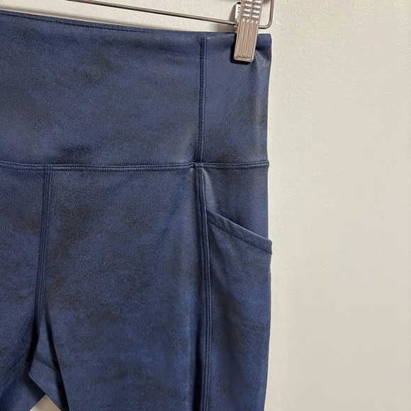 Zyia - Distressed Blue Ankle Cinch High Rise 7/8 Leggings - Picture 3 of 7